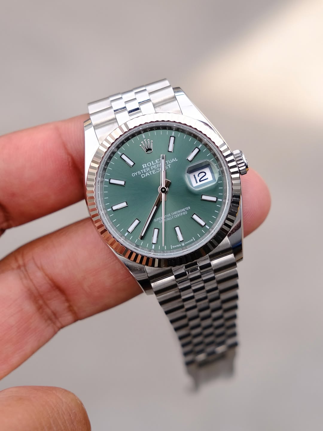 ROLEX DATEJUST MINT GREEN